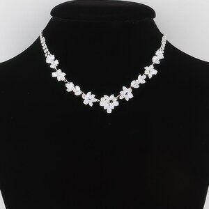 Crystal Flower Charm Necklace